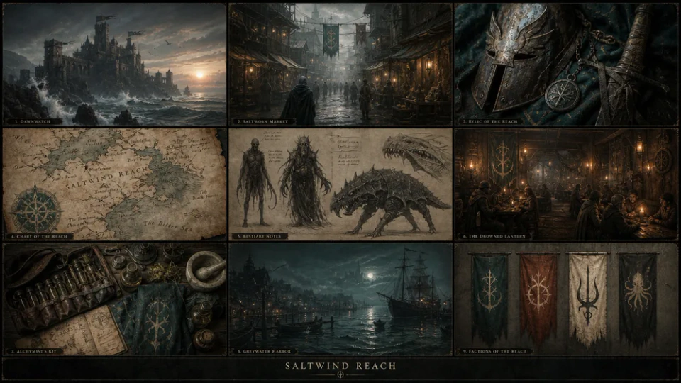 Cinematic scene and prop storyboard