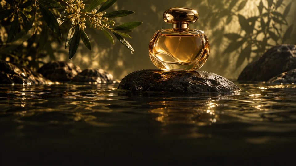 Glass bottle and natural light concept